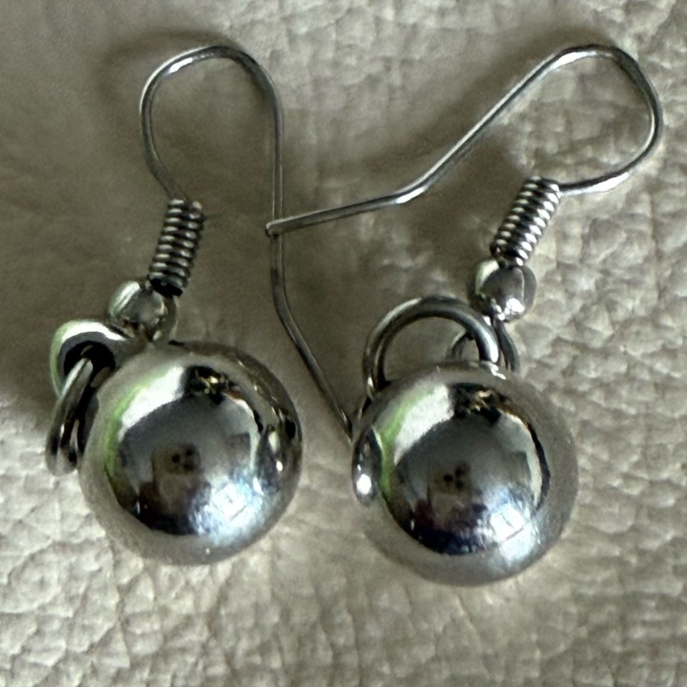 Elegant Silver Ball Earrings